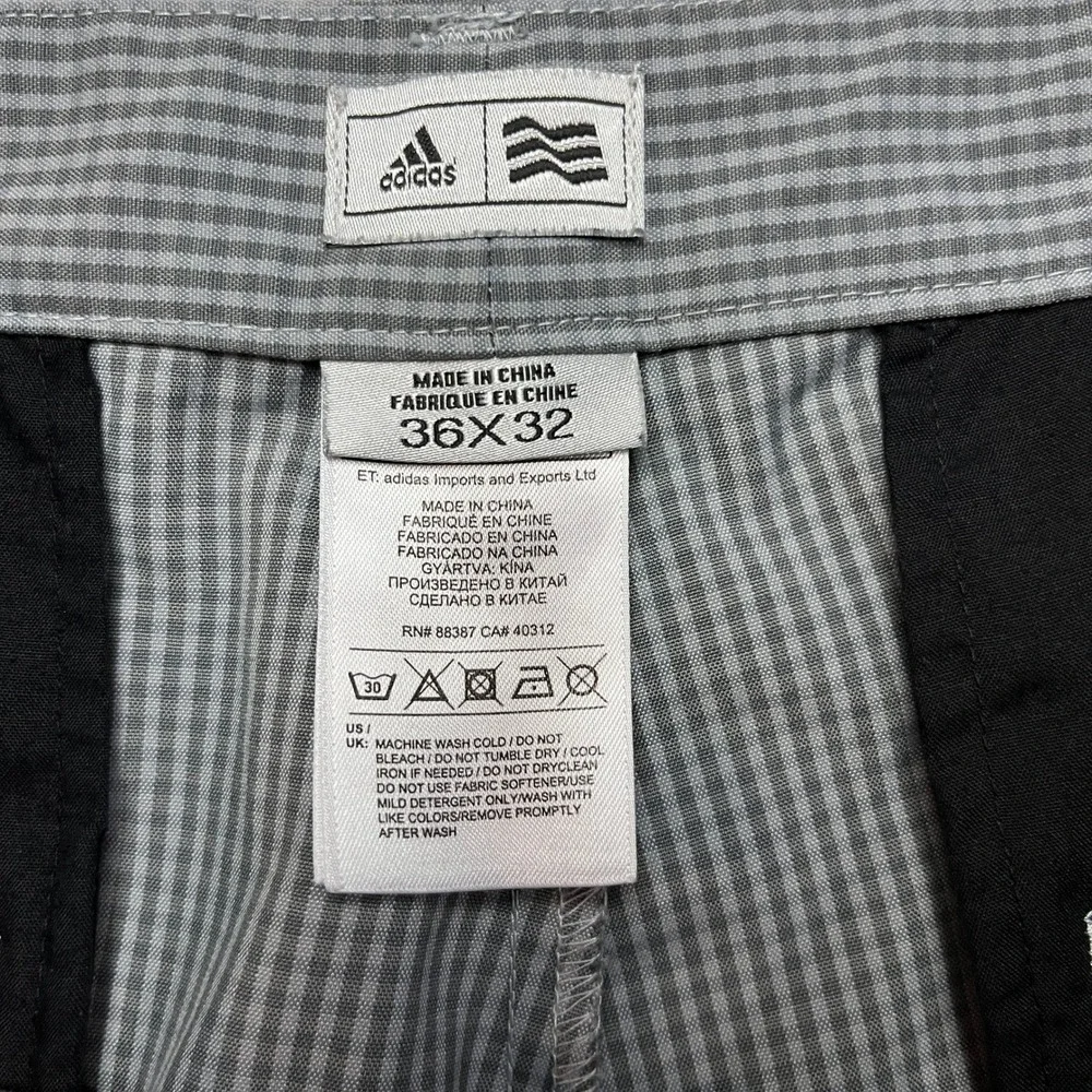 Adidas Golf Pants Mens 36x32 Gray Gingham Plaid‎ Z15138 Straight Leg Performance